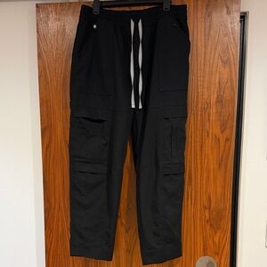 FIGS High Waisted Sheridan Relaxed Barrel Scrub Pants Black XL/Tall